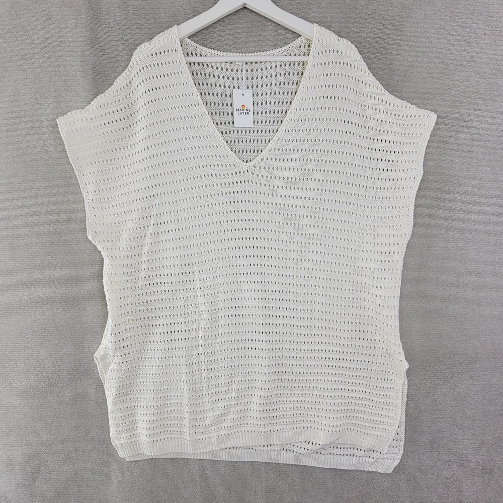 Marine Layer Sweater Open Knit Crochet Beach Cover Up Tunic NEW Size Large / XL